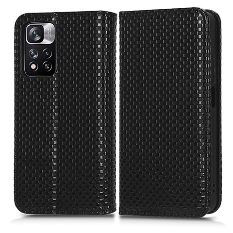 Coque Portefeuille Livre Cuir Etui Clapet C03X pour Xiaomi Redmi Note 11 Pro+ Plus 5G Noir