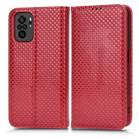 Coque Portefeuille Livre Cuir Etui Clapet C03X pour Xiaomi Redmi Note 11 SE India 4G Rouge