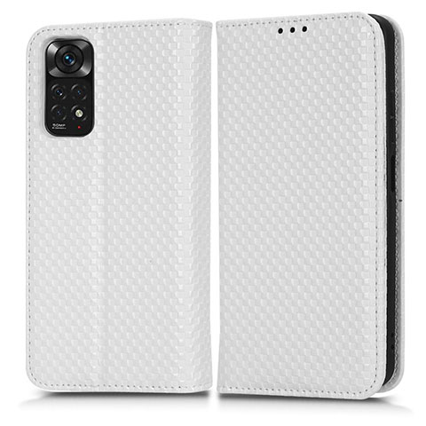 Coque Portefeuille Livre Cuir Etui Clapet C03X pour Xiaomi Redmi Note 11S 4G Blanc