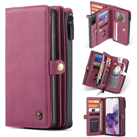 Coque Portefeuille Livre Cuir Etui Clapet C04S pour Samsung Galaxy S20 Plus Rouge