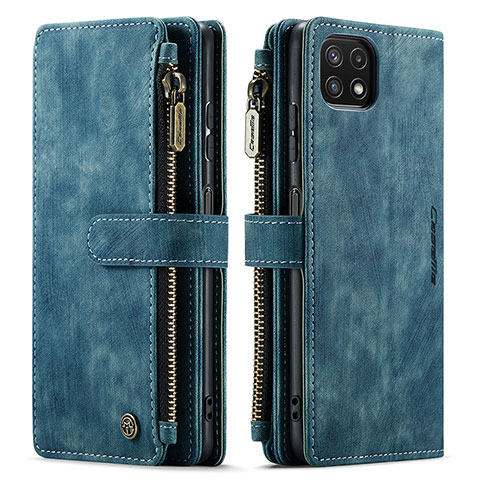 Coque Portefeuille Livre Cuir Etui Clapet C05S pour Samsung Galaxy F42 5G Bleu