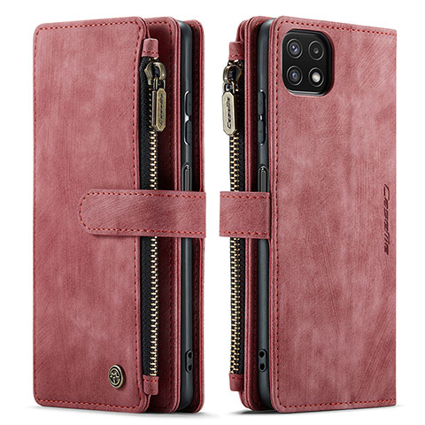 Coque Portefeuille Livre Cuir Etui Clapet C05S pour Samsung Galaxy F42 5G Rouge