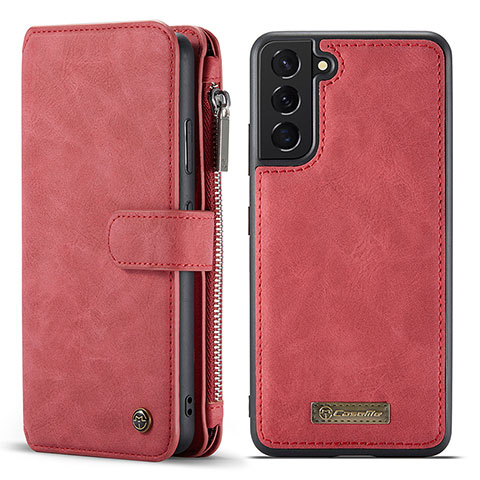 Coque Portefeuille Livre Cuir Etui Clapet C05S pour Samsung Galaxy S21 5G Rouge