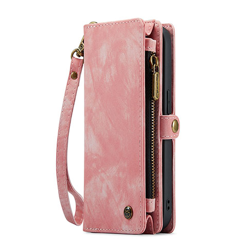 Coque Portefeuille Livre Cuir Etui Clapet C06S pour Apple iPhone 15 Pro Rose