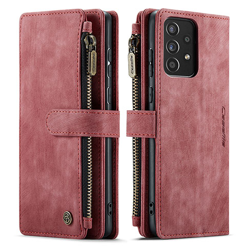 Coque Portefeuille Livre Cuir Etui Clapet C06S pour Samsung Galaxy A52 5G Rouge