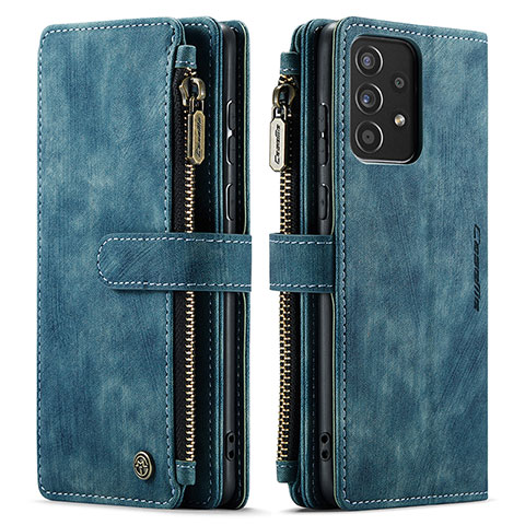 Coque Portefeuille Livre Cuir Etui Clapet C06S pour Samsung Galaxy A52s 5G Bleu