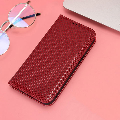 Coque Portefeuille Livre Cuir Etui Clapet C06X pour Huawei Honor X8 4G Rouge