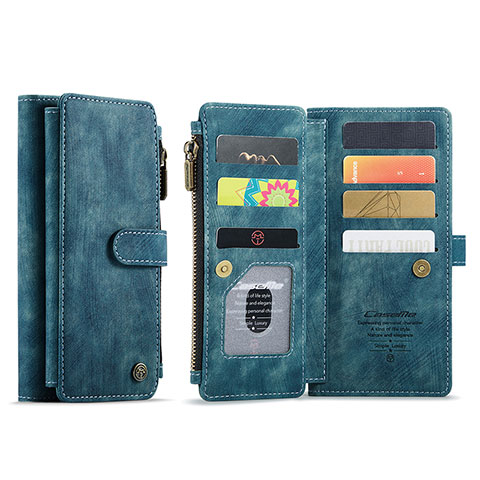 Coque Portefeuille Livre Cuir Etui Clapet C07S pour Samsung Galaxy S22 Plus 5G Bleu