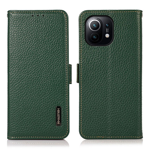 Coque Portefeuille Livre Cuir Etui Clapet C08 pour Xiaomi Mi 11 5G Vert