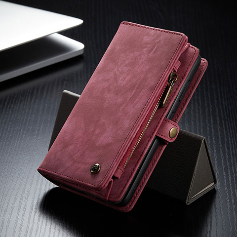 Coque Portefeuille Livre Cuir Etui Clapet C11S pour Samsung Galaxy S21 FE 5G Rouge