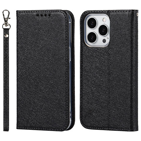 Coque Portefeuille Livre Cuir Etui Clapet D01T pour Apple iPhone 13 Pro Max Noir