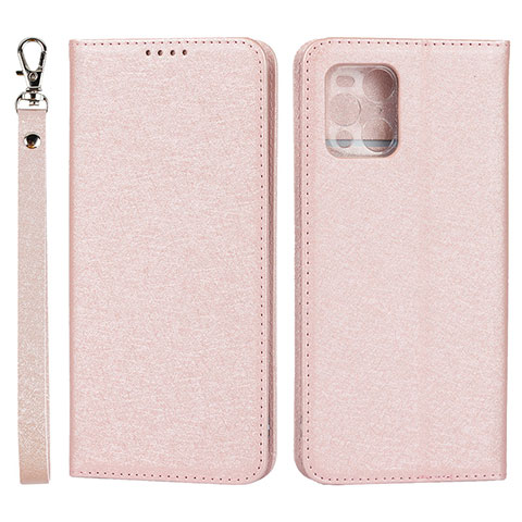 Coque Portefeuille Livre Cuir Etui Clapet D01T pour Oppo Find X3 5G Rose