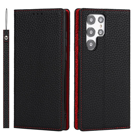 Coque Portefeuille Livre Cuir Etui Clapet D01T pour Samsung Galaxy S21 Ultra 5G Noir