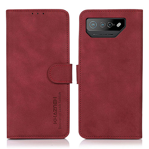 Coque Portefeuille Livre Cuir Etui Clapet D01Y pour Asus ROG Phone 7 Rouge