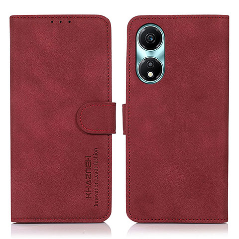 Coque Portefeuille Livre Cuir Etui Clapet D01Y pour Huawei Honor X5 Plus Rouge