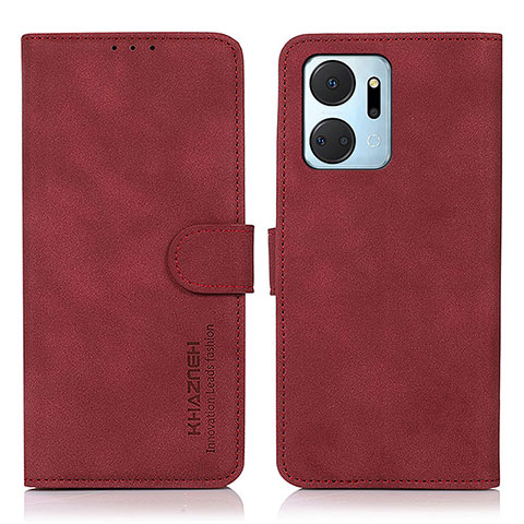 Coque Portefeuille Livre Cuir Etui Clapet D01Y pour Huawei Honor X7a Rouge