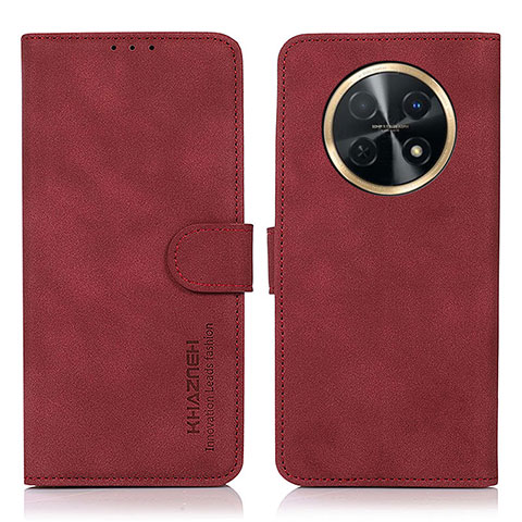 Coque Portefeuille Livre Cuir Etui Clapet D01Y pour Huawei Nova Y91 Rouge