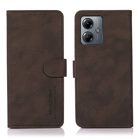 Coque Portefeuille Livre Cuir Etui Clapet D01Y pour Motorola Moto G14 Marron