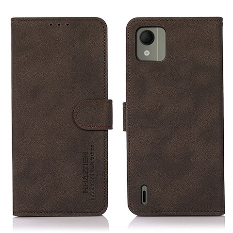 Coque Portefeuille Livre Cuir Etui Clapet D01Y pour Nokia C110 Marron