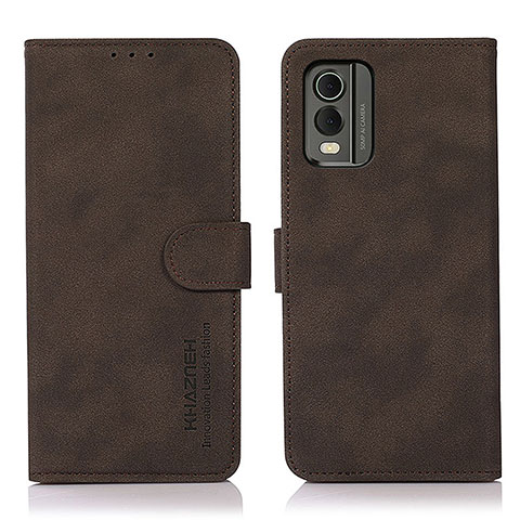 Coque Portefeuille Livre Cuir Etui Clapet D01Y pour Nokia C210 Marron