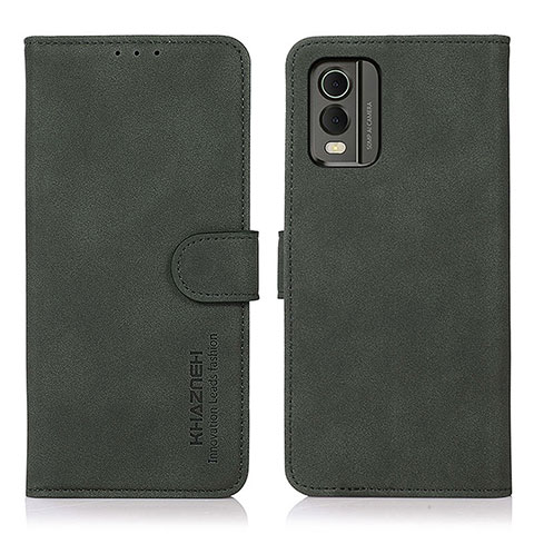 Coque Portefeuille Livre Cuir Etui Clapet D01Y pour Nokia C210 Vert