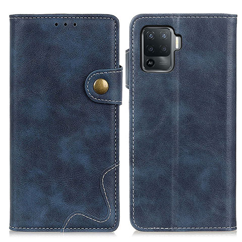 Coque Portefeuille Livre Cuir Etui Clapet D01Y pour Oppo Reno5 F Bleu