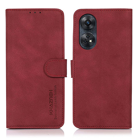 Coque Portefeuille Livre Cuir Etui Clapet D01Y pour Oppo Reno8 T 4G Rouge