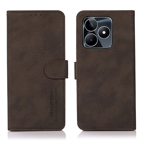 Coque Portefeuille Livre Cuir Etui Clapet D01Y pour Realme C53 India Marron