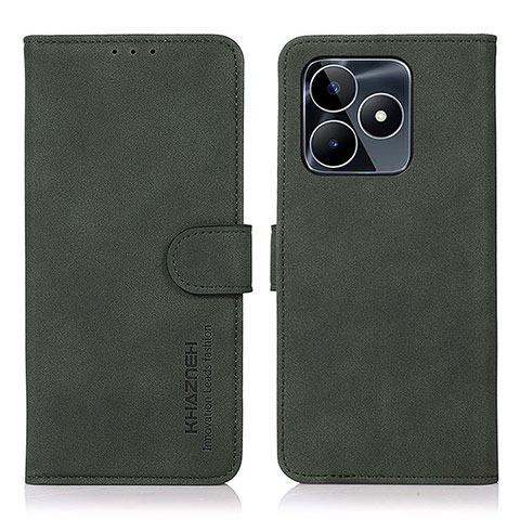 Coque Portefeuille Livre Cuir Etui Clapet D01Y pour Realme C53 India Vert