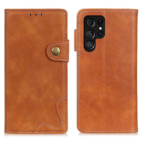 Coque Portefeuille Livre Cuir Etui Clapet D01Y pour Samsung Galaxy S22 Ultra 5G Marron