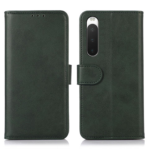 Coque Portefeuille Livre Cuir Etui Clapet D01Y pour Sony Xperia 10 IV SO-52C Vert