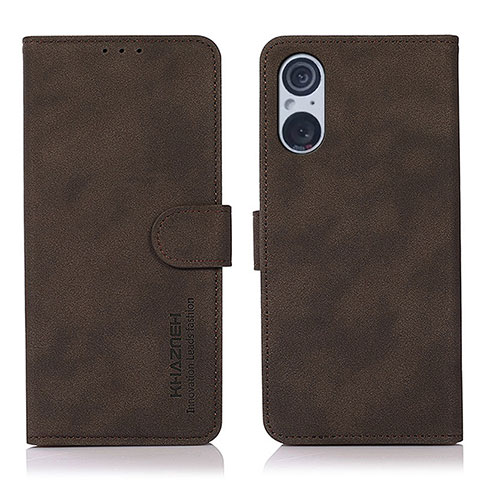 Coque Portefeuille Livre Cuir Etui Clapet D01Y pour Sony Xperia 5 V Marron