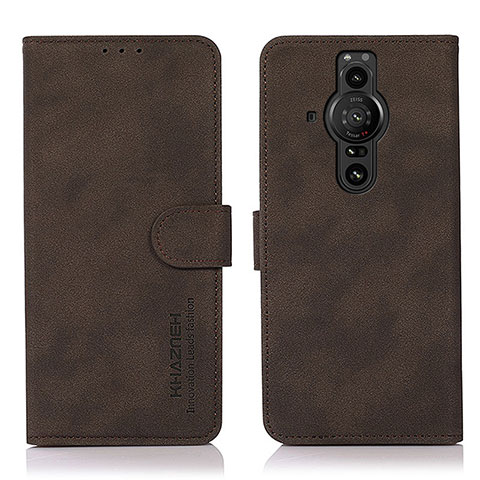 Coque Portefeuille Livre Cuir Etui Clapet D01Y pour Sony Xperia PRO-I Marron