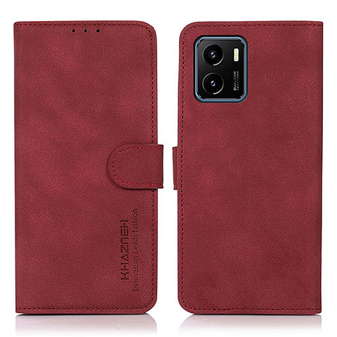 Coque Portefeuille Livre Cuir Etui Clapet D01Y pour Vivo iQOO U5x Rouge