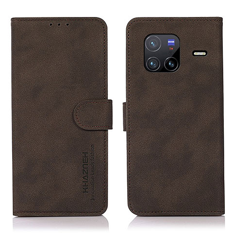 Coque Portefeuille Livre Cuir Etui Clapet D01Y pour Vivo X80 5G Marron