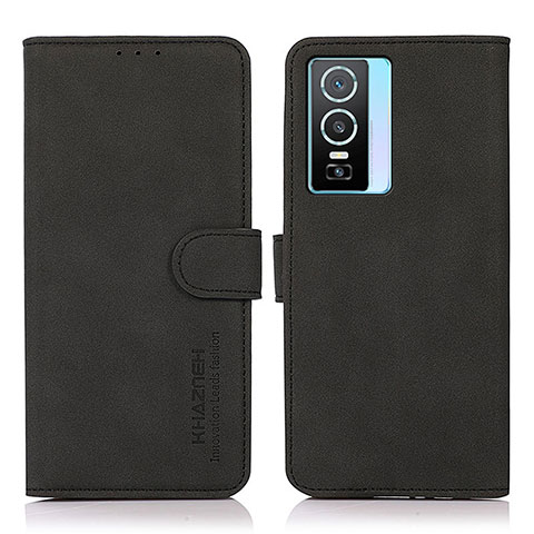 Coque Portefeuille Livre Cuir Etui Clapet D01Y pour Vivo Y74s 5G Noir