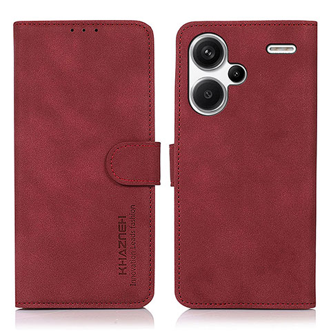 Coque Portefeuille Livre Cuir Etui Clapet D01Y pour Xiaomi Redmi Note 13 Pro+ Plus 5G Rouge