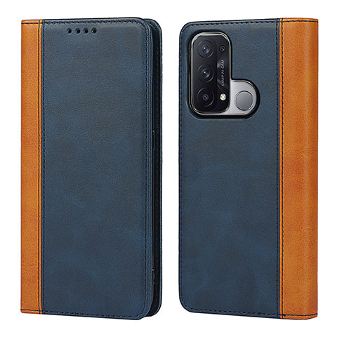 Coque Portefeuille Livre Cuir Etui Clapet D02T pour Oppo Reno5 A Bleu