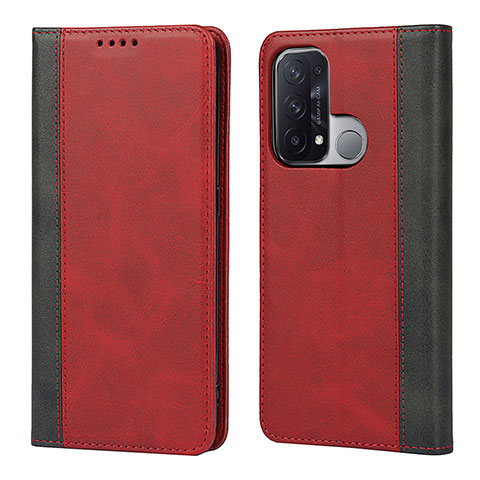 Coque Portefeuille Livre Cuir Etui Clapet D02T pour Oppo Reno5 A Rouge