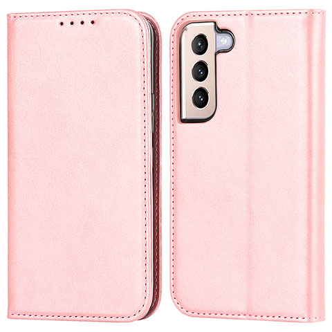 Coque Portefeuille Livre Cuir Etui Clapet D03T pour Samsung Galaxy S22 5G Rose