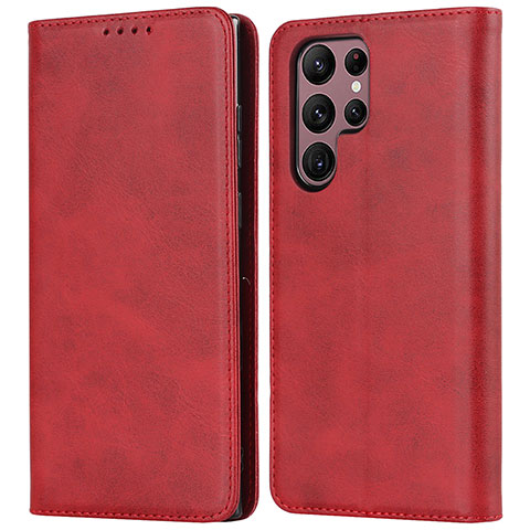 Coque Portefeuille Livre Cuir Etui Clapet D03T pour Samsung Galaxy S22 Ultra 5G Rouge