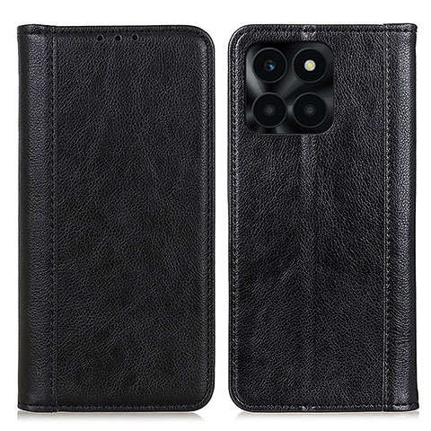 Coque Portefeuille Livre Cuir Etui Clapet D03Y pour Huawei Honor X6a Noir