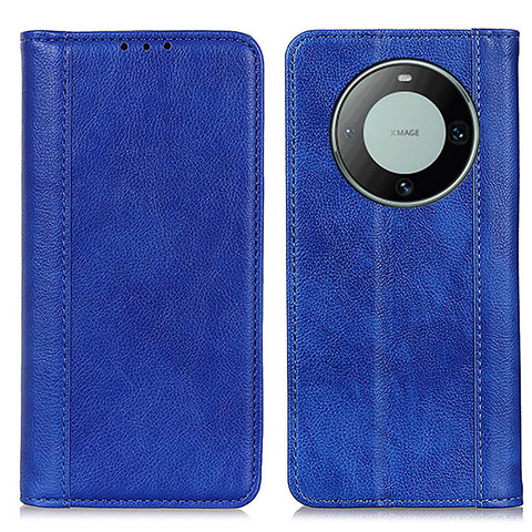 Coque Portefeuille Livre Cuir Etui Clapet D03Y pour Huawei Mate 60 Pro Bleu