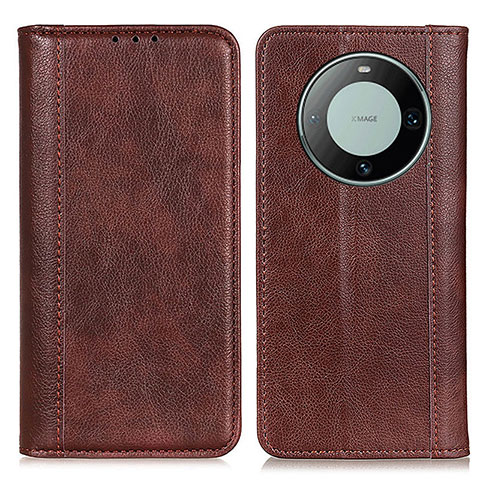 Coque Portefeuille Livre Cuir Etui Clapet D03Y pour Huawei Mate 60 Pro Marron