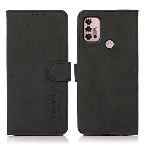 Coque Portefeuille Livre Cuir Etui Clapet D03Y pour Motorola Moto G10 Noir