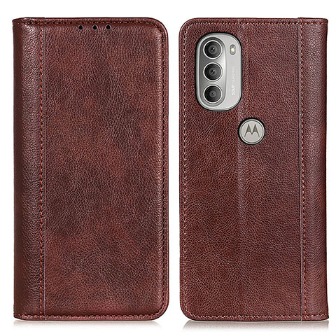 Coque Portefeuille Livre Cuir Etui Clapet D03Y pour Motorola Moto G51 5G Marron