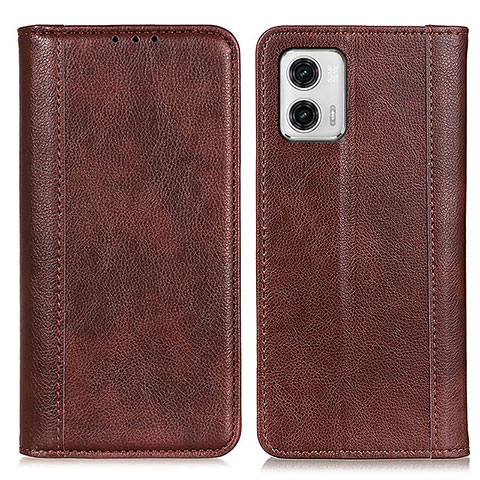 Coque Portefeuille Livre Cuir Etui Clapet D03Y pour Motorola Moto G73 5G Marron