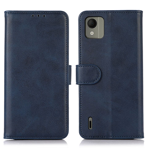 Coque Portefeuille Livre Cuir Etui Clapet D03Y pour Nokia C110 Bleu