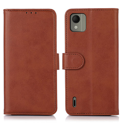 Coque Portefeuille Livre Cuir Etui Clapet D03Y pour Nokia C110 Marron