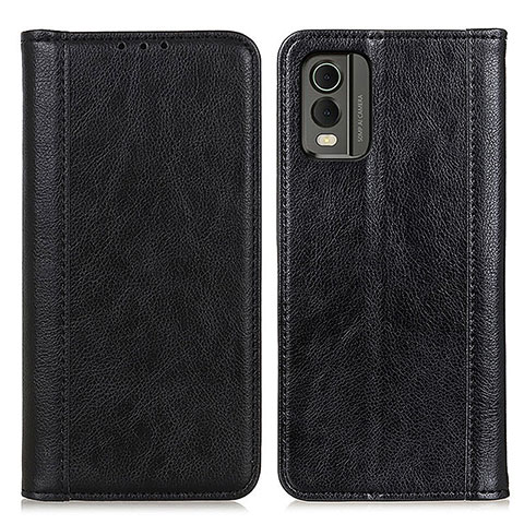 Coque Portefeuille Livre Cuir Etui Clapet D03Y pour Nokia C210 Noir